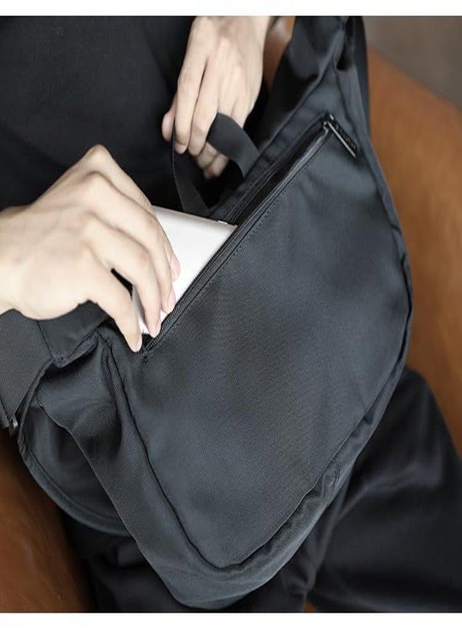 VERSATTA Small Messenger Bag with RFID Pockets, Durable Water-Resistant Messenger Bag for Men-Women Adjustable Strap Shoulder Bag for Men, Mens Crossbody Bag, Crescent Satchel Bag Men Cross Body Bag - Image 5